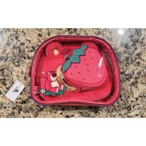 NEW Disney Parks Pixar Toy Story 3 Lotso 3-Piece Makeup Travel Cosmetic Bag
